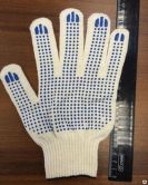 Перчатки трикотажные с ПВХ 5 нитей/10 класс/53 гр. (Россия) белая